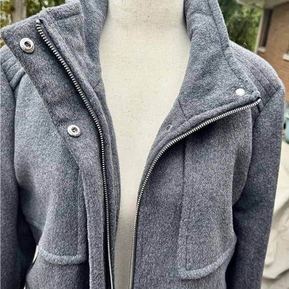 KARL LAGERFELD NWT WINTER ZIP AND SNAP COAT IN HEATHER GRAY XL - Picture 6 of 16